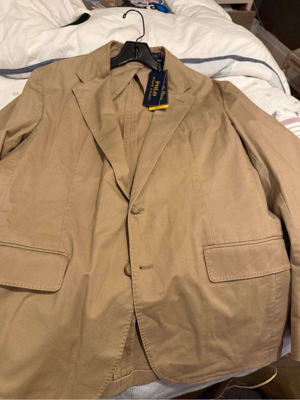 Ralph Lauren Polo Men's Light Tan Cotton Blazer Jacket, NWT, 40 Short